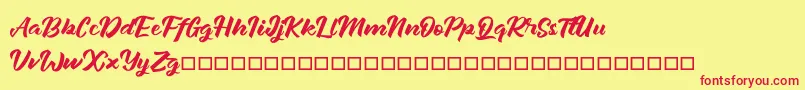 Janetalus Font – Red Fonts on Yellow Background