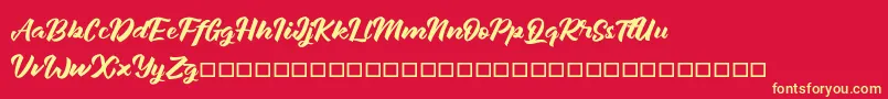 Janetalus Font – Yellow Fonts on Red Background