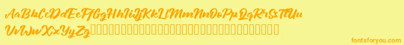 Janetalus Font – Orange Fonts on Yellow Background