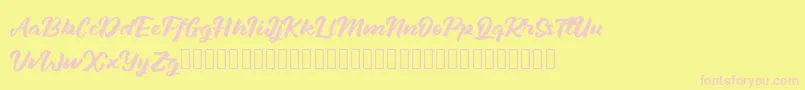 Janetalus Font – Pink Fonts on Yellow Background