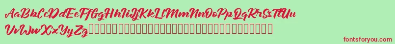 Janetalus Font – Red Fonts on Green Background