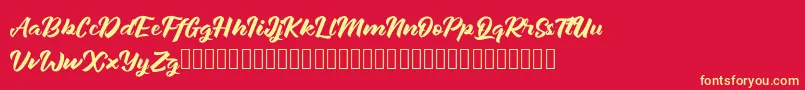 Janetalus Font – Yellow Fonts on Red Background