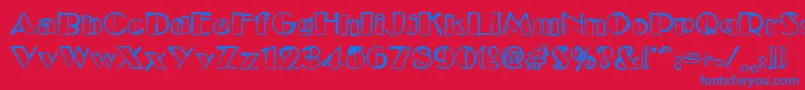 Etude Font – Blue Fonts on Red Background