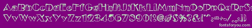 Etude Font – Green Fonts on Purple Background