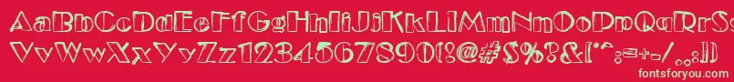 Etude Font – Green Fonts on Red Background