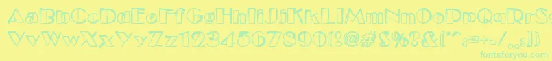 Etude Font – Green Fonts on Yellow Background