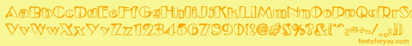 Etude Font – Orange Fonts on Yellow Background