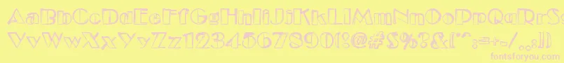 Шрифт Etude – розовые шрифты на жёлтом фоне
