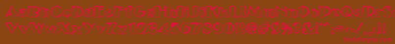 Etude-Schriftart – Rote Schriften auf braunem Hintergrund