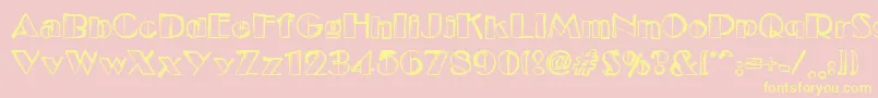 Etude Font – Yellow Fonts on Pink Background