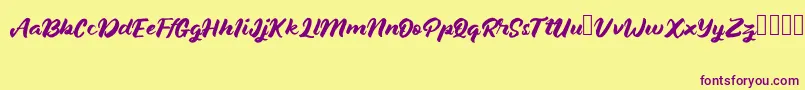 JanethJohn Font – Purple Fonts on Yellow Background