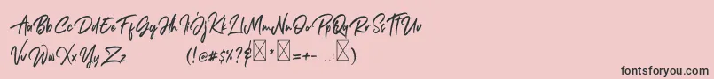 Janetta Rossie Font – Black Fonts on Pink Background