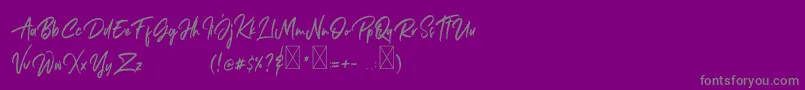 Janetta Rossie-Schriftart – Graue Schriften auf violettem Hintergrund