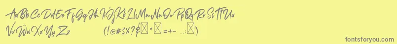 Janetta Rossie Font – Gray Fonts on Yellow Background