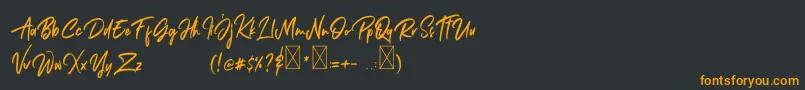 Janetta Rossie Font – Orange Fonts on Black Background