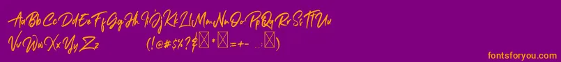 Janetta Rossie Font – Orange Fonts on Purple Background