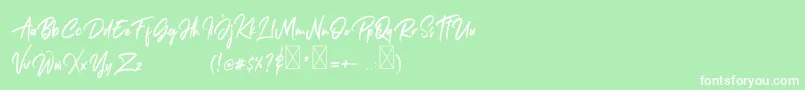 Janetta Rossie Font – White Fonts on Green Background