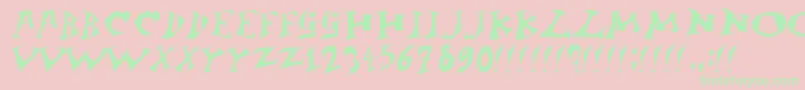 JANGB    Font – Green Fonts on Pink Background