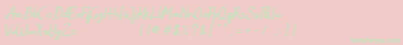 Janille Free Personal Use Font – Green Fonts on Pink Background