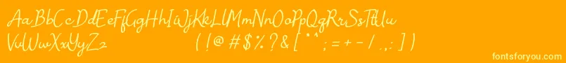 Janille Free Personal Use-Schriftart – Gelbe Schriften auf orangefarbenem Hintergrund