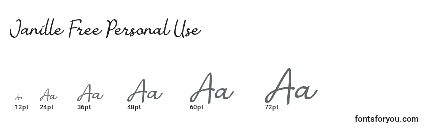 Janille Free Personal Use Font Sizes
