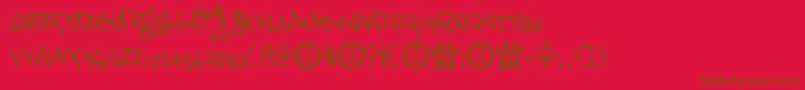 JANIS    Font – Brown Fonts on Red Background