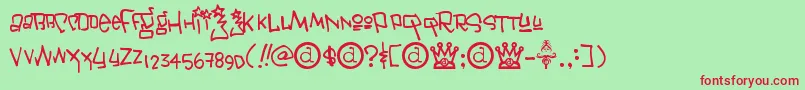 JANIS    Font – Red Fonts on Green Background