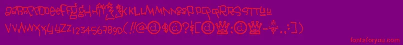 JANIS    Font – Red Fonts on Purple Background