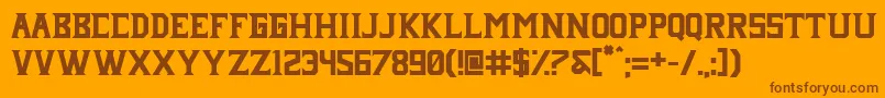 Janji neue-Schriftart – Braune Schriften auf orangefarbenem Hintergrund