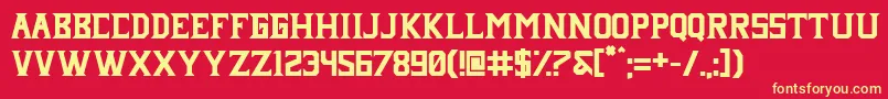 Janji neue Font – Yellow Fonts on Red Background