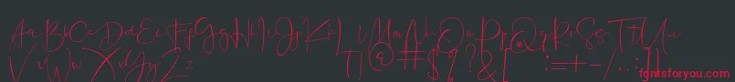 Jannet-Schriftart – Rote Schriften auf schwarzem Hintergrund