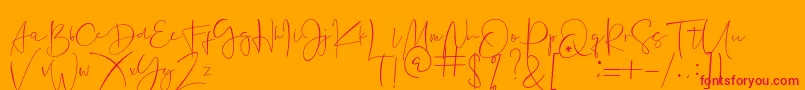 Jannet Font – Red Fonts on Orange Background