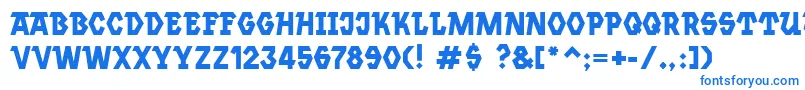 フォントJannsen – 白い背景に青い文字