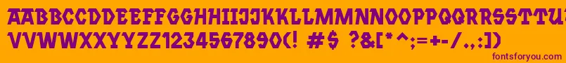 Jannsen-fontti – violetit fontit oranssilla taustalla