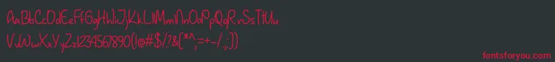 January Handwriting  -Schriftart – Rote Schriften auf schwarzem Hintergrund