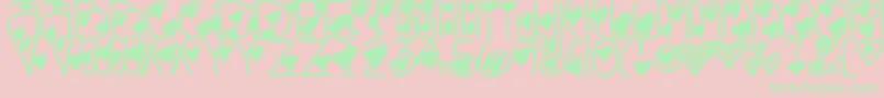 Lovelybitch-Schriftart – Grüne Schriften auf rosa Hintergrund