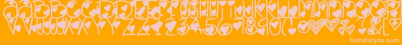 Lovelybitch Font – Pink Fonts on Orange Background