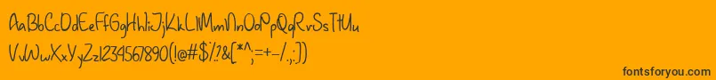 January Handwriting  -Schriftart – Schwarze Schriften auf orangefarbenem Hintergrund