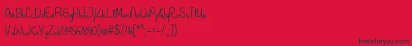 January Handwriting   Font – Black Fonts on Red Background