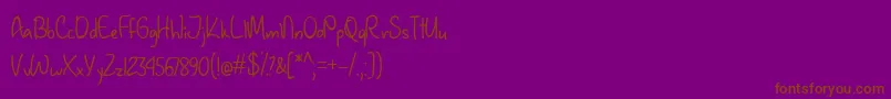 January Handwriting   Font – Brown Fonts on Purple Background