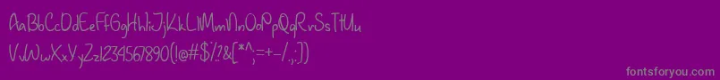 January Handwriting   Font – Gray Fonts on Purple Background