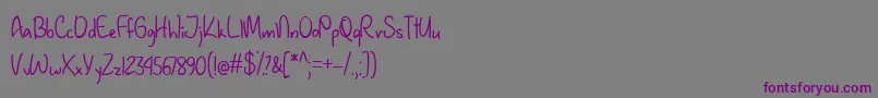 January Handwriting   Font – Purple Fonts on Gray Background