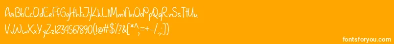 January Handwriting  -Schriftart – Weiße Schriften auf orangefarbenem Hintergrund