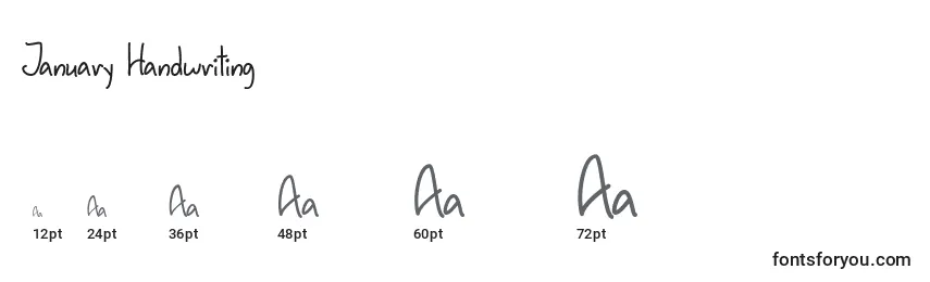 January Handwriting   (130680) Font Sizes