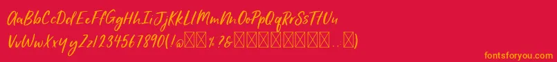 January handwritten Font – Orange Fonts on Red Background