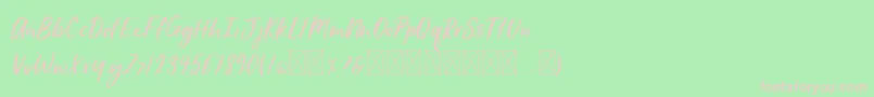 January handwritten Font – Pink Fonts on Green Background