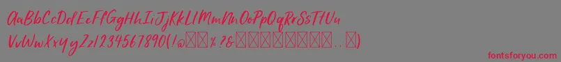 January handwritten Font – Red Fonts on Gray Background