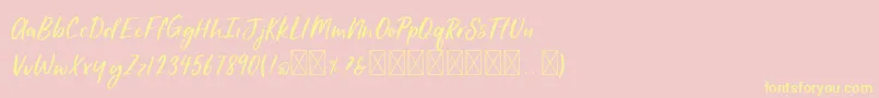 January handwritten Font – Yellow Fonts on Pink Background