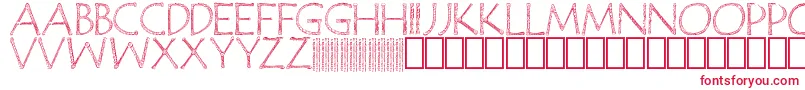 JanzenPersonalUse-fontti – punaiset fontit valkoisella taustalla