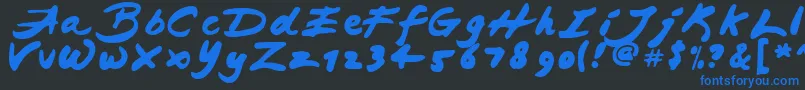フォントJAPAB    – 黒い背景に青い文字